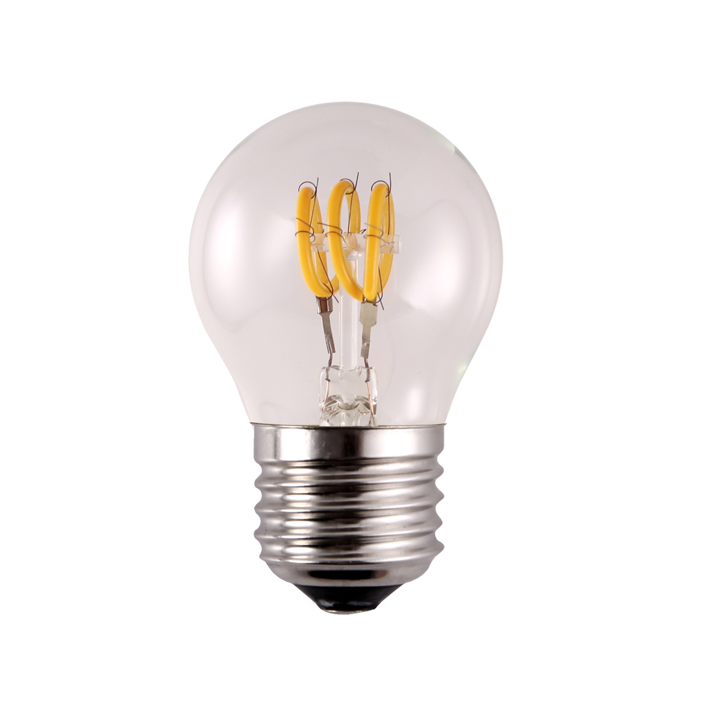 G45 Soft white 3-Loops curved led filament bulb