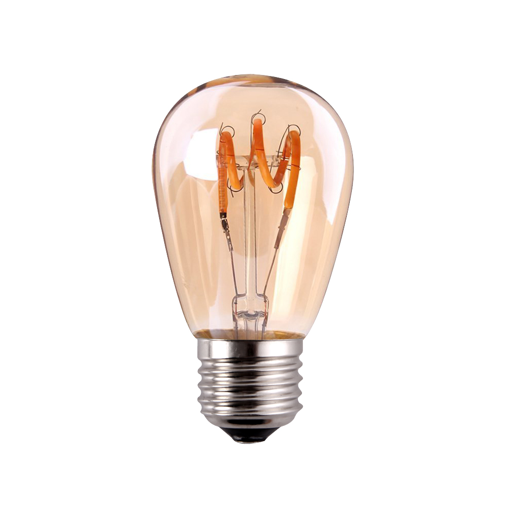 ST45 vintage curved led filament bulb