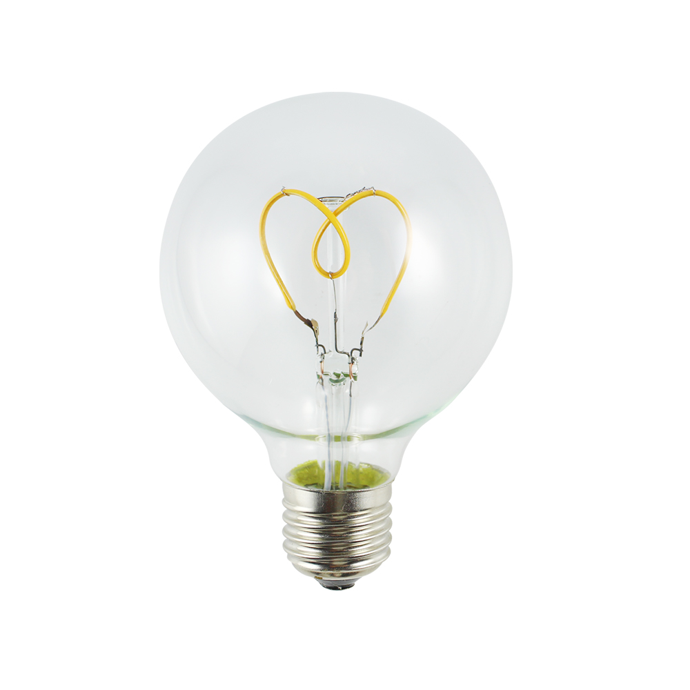 G80 heart-shape soft Edison LED Light Bulb