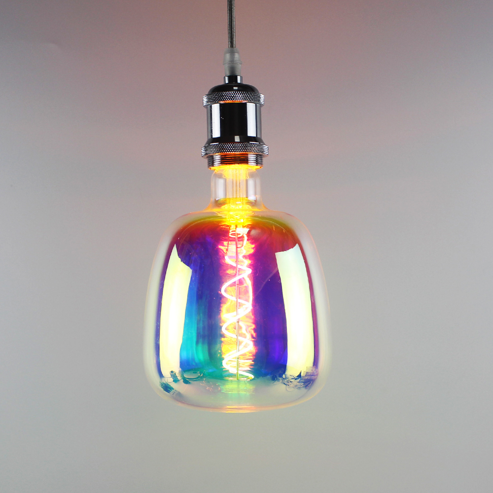 AT140 Rainbow colorful Metallic filament LED bulb