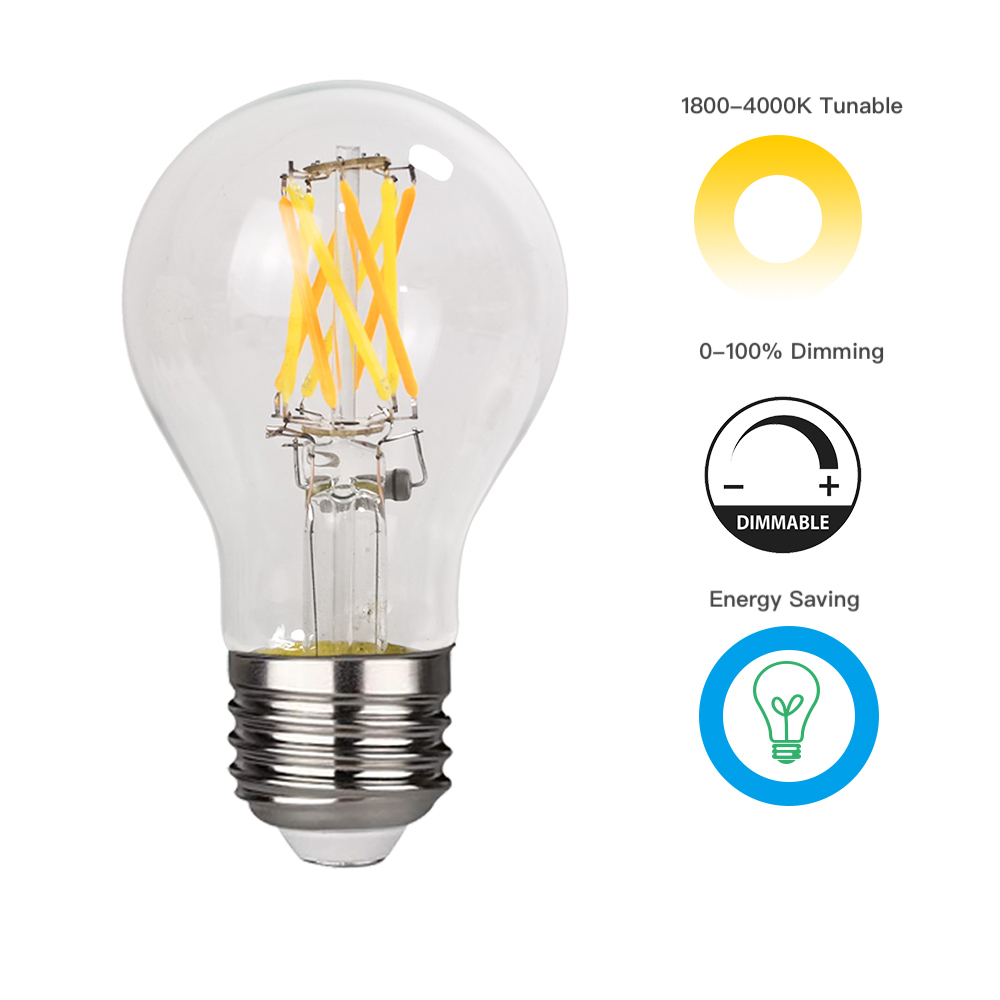 Dim to warm A60 A19 Edison Vintage Style LED Filament Bulb