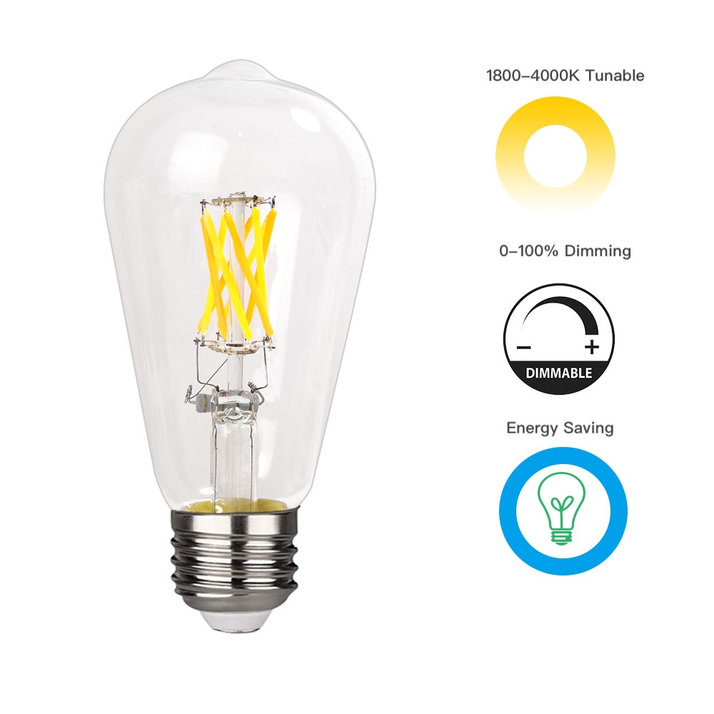 Dimmable ST64 2200-4000K Filament LED Lamp