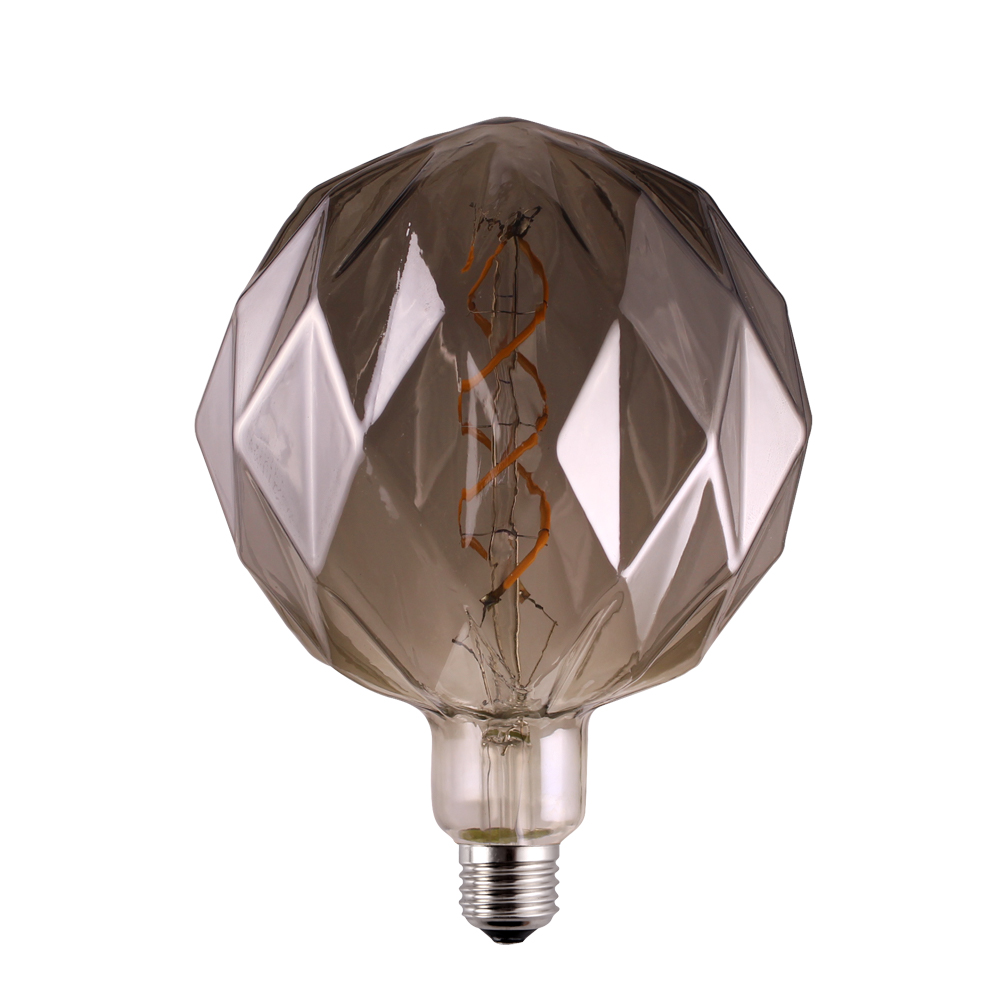 G150 diamond facet dimmable led filament bulb