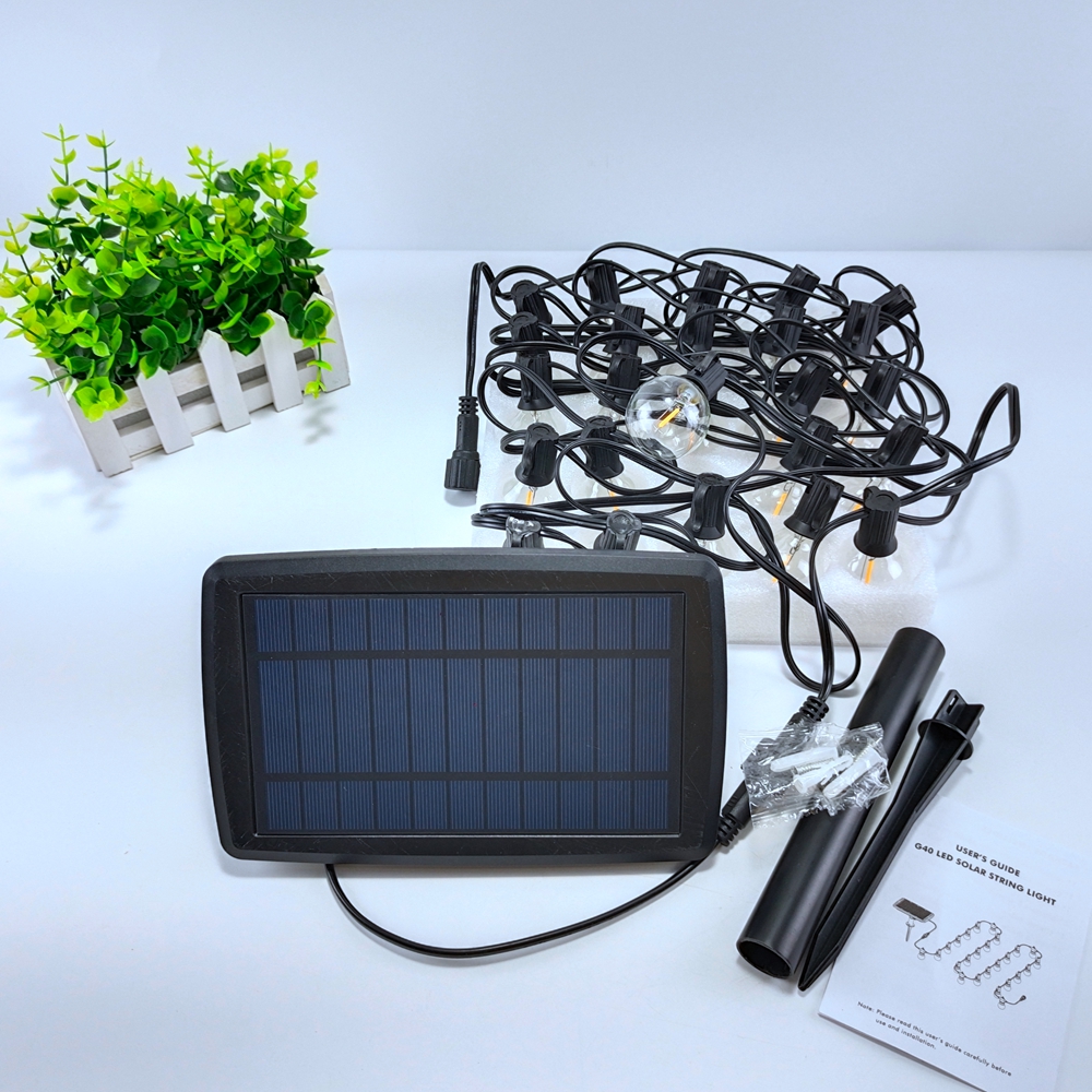 S14 24ft 48ft Solar Powered LED String Light