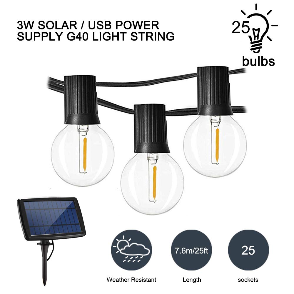 G40 Solar Powered LED String Light