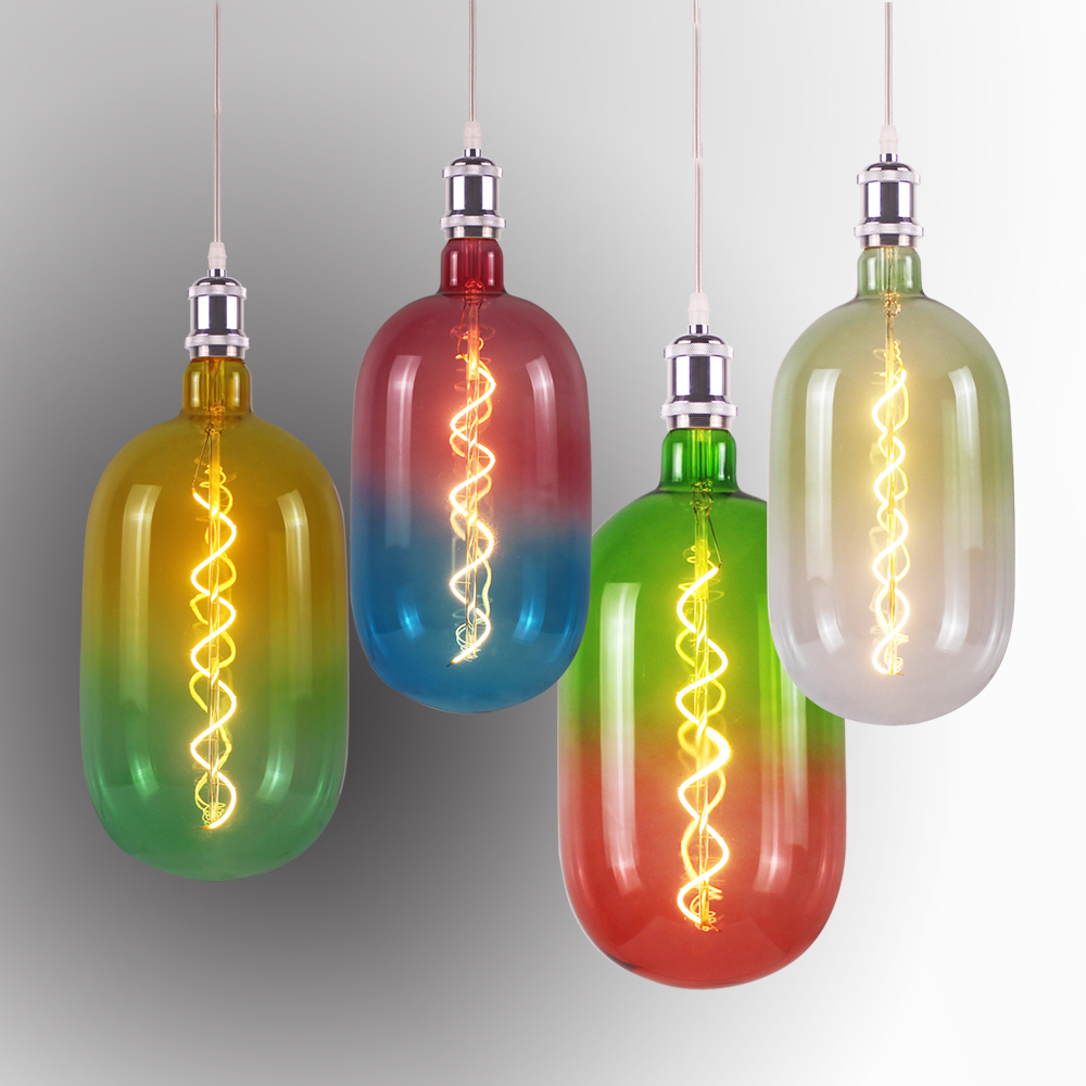 T135 mix-colors colorful decorative led filament bulb