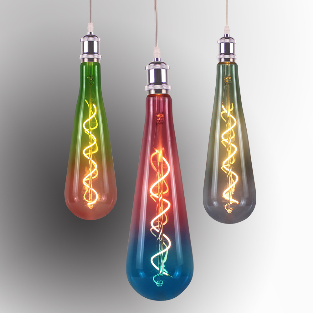 GM90 Luffa shaped gradient colored decorative e27 led light bulb