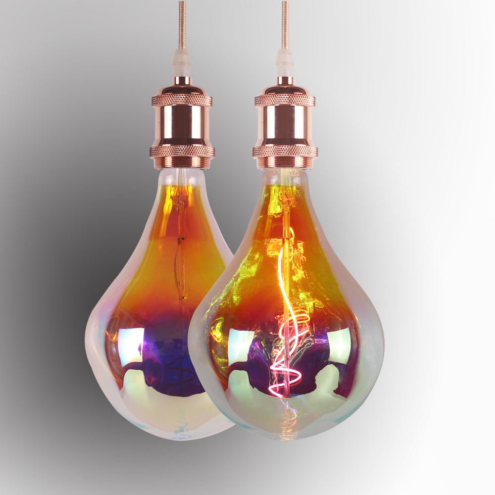 Alien shape 7-color Metallic decorative led filament bulb