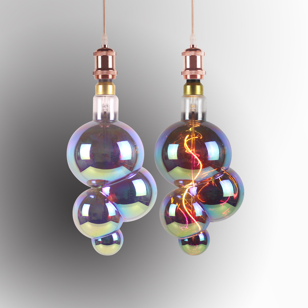 Grape shape metallic colored led filament bulb