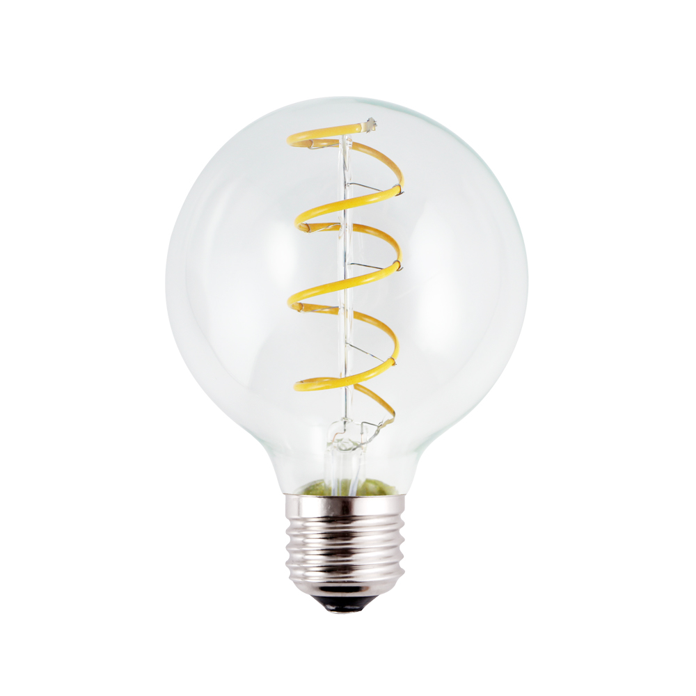 40W Equivalent G95 G80 Spiral flexible filament led bulb
