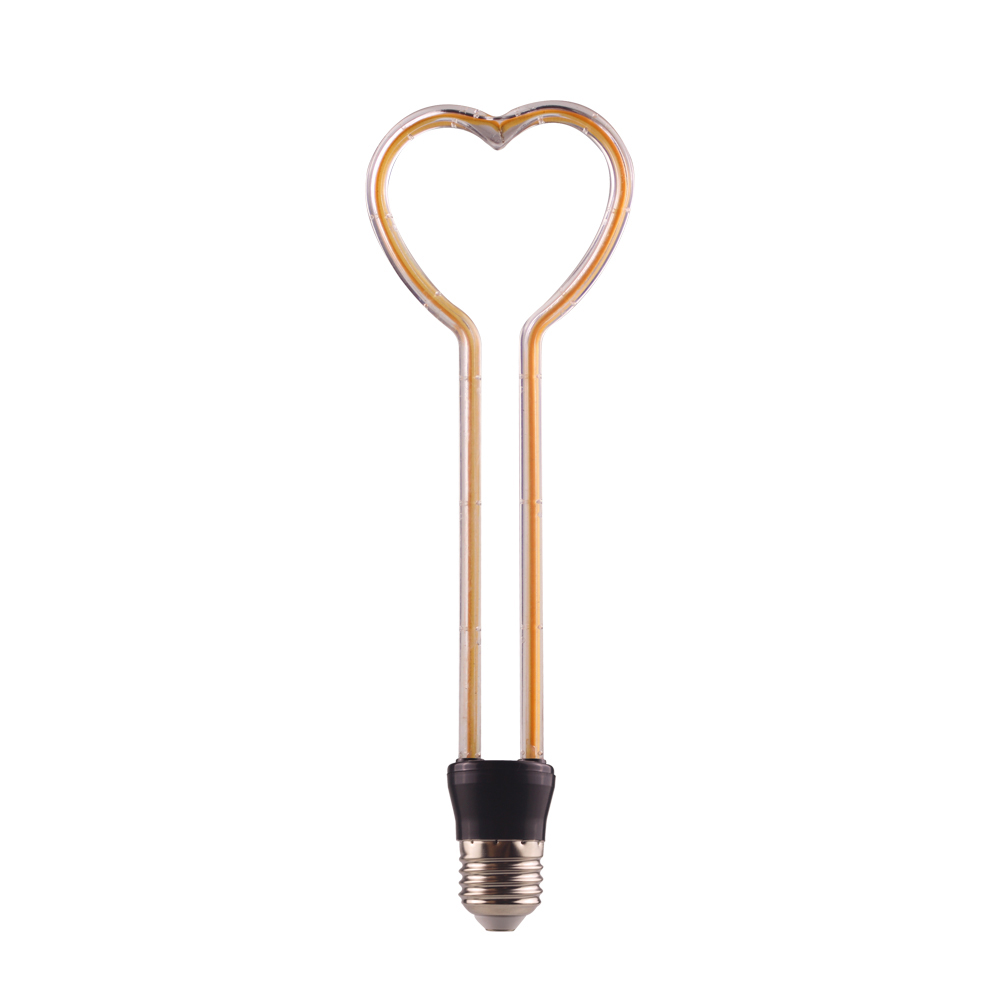 6W long heart shape PC art flexible led filament bulb