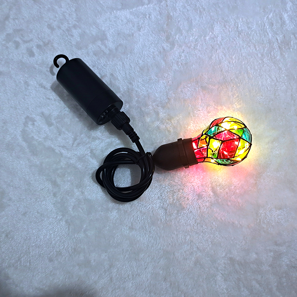 DC3V Battery Operated Cooper Wire Stained glass Colorful LED Bulb