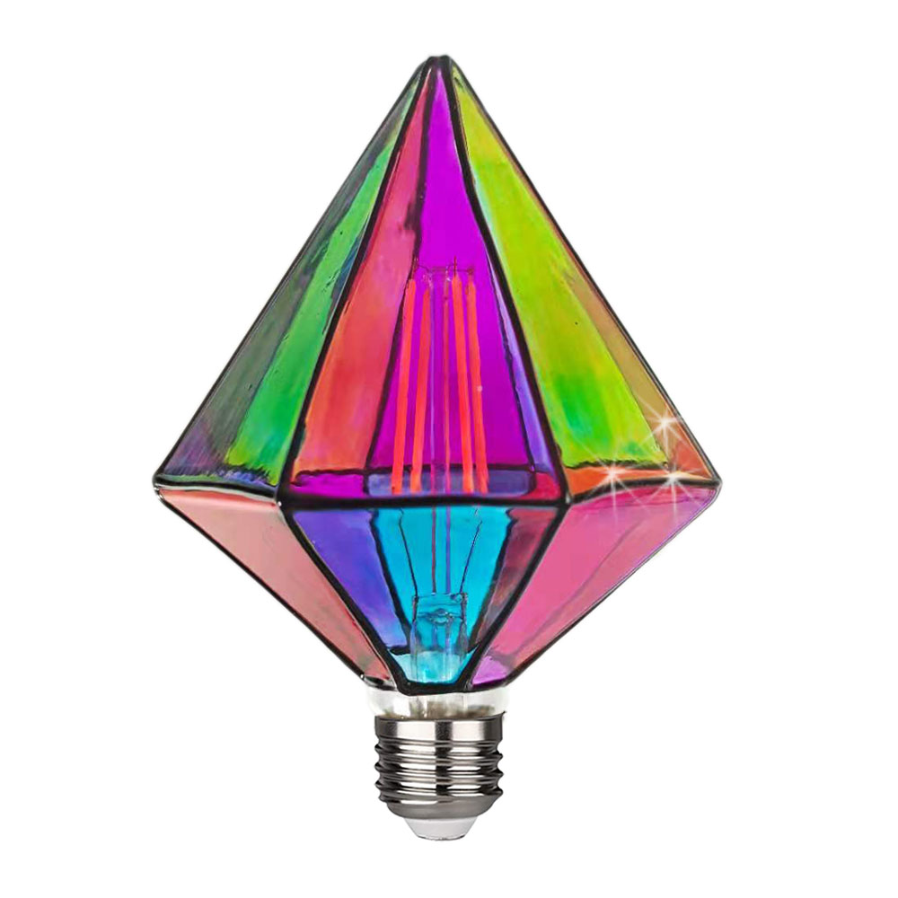 6W Dimmable Pyramid shape Stained Glass Decoration LED Light